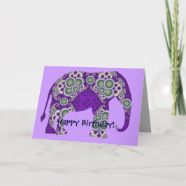 Cartão de aniversário elefante
