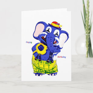 Cartão de aniversário elefante, Aniversário infant
