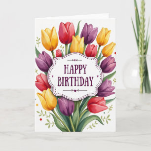 Cartão de Aniversário Elegant Blooms