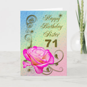 Cartão de aniversário Elegant rosa 71rua para Ir
