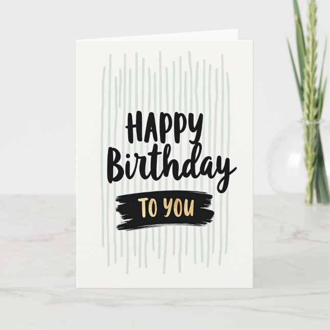 Cartão de Aniversário Elegant Script Gold (Frente)