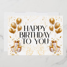 Cartão de Aniversário Elegante