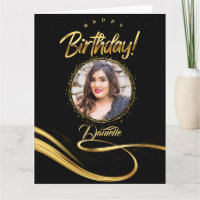Cartão de aniversário elegante de foto personaliza
