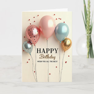 Cartão de Aniversário Elegante e Brilhante