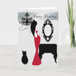 Cartão de Aniversário Elegante e Chic