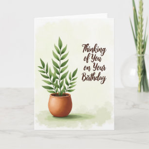 Cartão de Aniversário Elegante em Aquarela