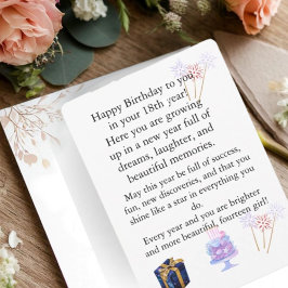 Cartão de Aniversário Elegante para Ela 18Saudação