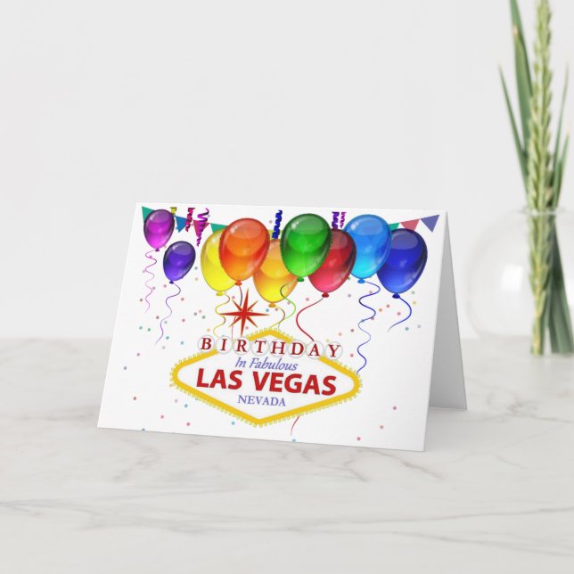 Cartão de Aniversário em Las Vegas (Frente)