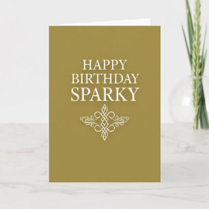 Cartão de Aniversário em Ocre Dourado