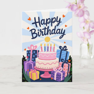 Cartão de aniversário em Premium Linen