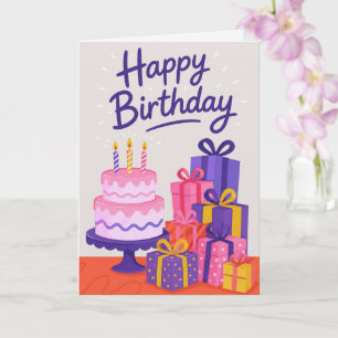 Cartão de aniversário em Premium Linen