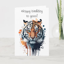 Cartão de aniversário empolgante para o filho Tige