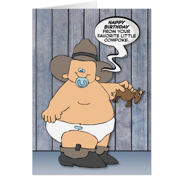 Cartão de Aniversário Encantado "Pequeno Cowpoke" (Frente)