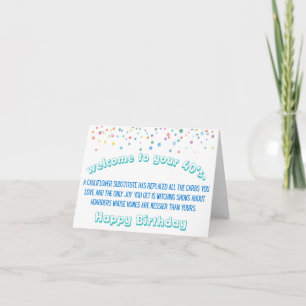 Cartão de aniversário engraçado 40 - aniversário d
