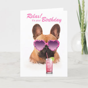 Cartão de aniversário engraçado bulldog francês ca