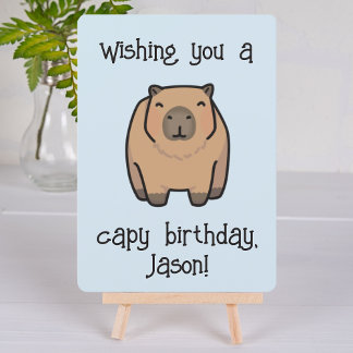 Cartão de Aniversário Engraçado Capybara