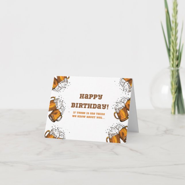 Cartão de Aniversário Engraçado - Cerveja (Frente)