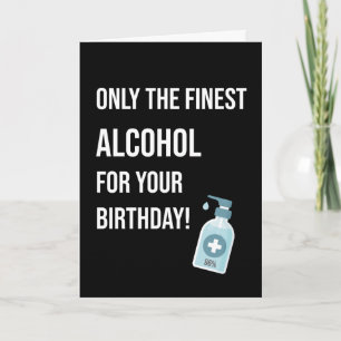 Cartão de Aniversário Engraçado com Álcool Mão San