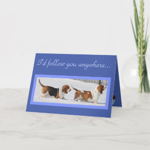 Cartão de Aniversário Engraçado com Bassets, Cupca