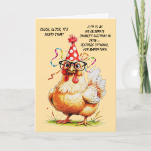 Cartão de Aniversário Engraçado com Frango Estilos