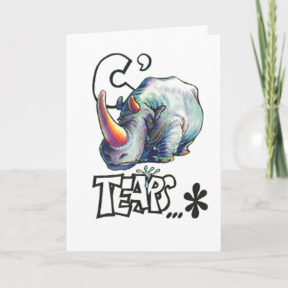 Cartão de aniversário engraçado com rhino