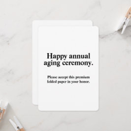 Cartão de aniversário engraçado da cerimônia anual