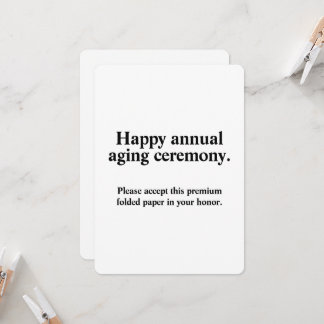 Cartão de aniversário engraçado da cerimônia anual