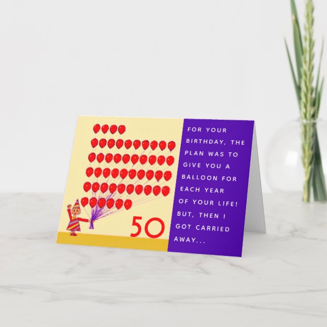 Cartão de aniversário engraçado de 50 anos (Frente)