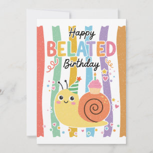 Cartão de aniversário engraçado de caracol fofo at