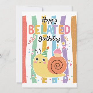 Cartão de aniversário engraçado de caracol fofo at