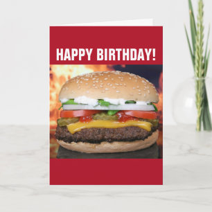 CARTÃO DE ANIVERSÁRIO ENGRAÇADO DE CHEESEBURGER