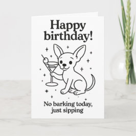 Cartão de aniversário engraçado de Chihuahua com M