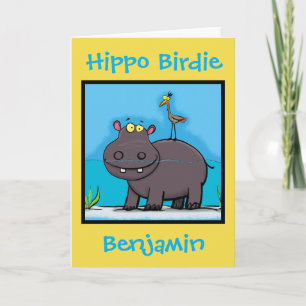 Cartão de aniversário engraçado de Hippo birdie