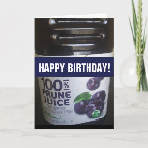 CARTÃO DE ANIVERSÁRIO ENGRAÇADO DE SUCO DE AMEIXA