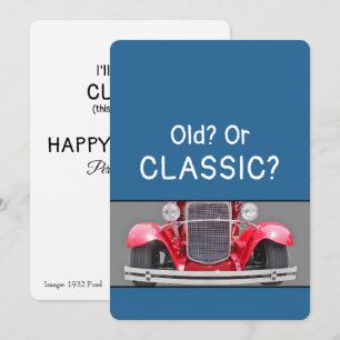 Cartão de aniversário engraçado de um Ford clássic