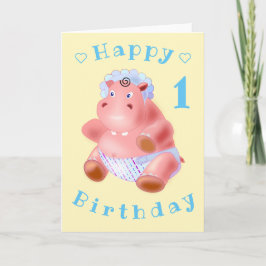 Cartão de Aniversário Engraçado do Baby Hippo - Pe