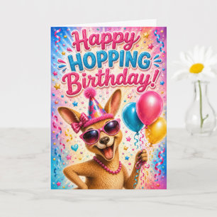 Cartão de aniversário engraçado do canguru para to
