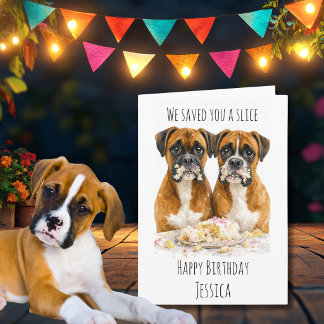 Cartão de Aniversário Engraçado do Cão Boxer
