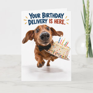Cartão de aniversário engraçado do Dachshund Hum