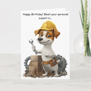 Cartão de aniversário engraçado do Jack Russell fa
