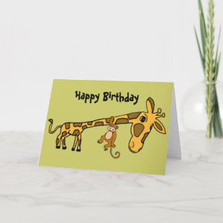 Cartão de aniversário engraçado do macaco BL e do