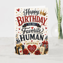 Cartão de Aniversário Engraçado do Meu Humano Favo
