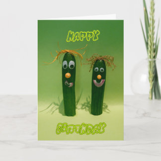 Cartão de aniversário engraçado dos pepinos