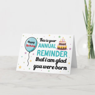Cartão de aniversário engraçado, estou feliz que v