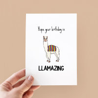 Cartão de Aniversário Engraçado Llama