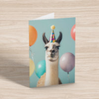 Cartão de Aniversário Engraçado Llama Alpaca
