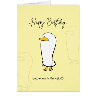 Cartão de Aniversário Engraçado - Onde está o Bolo