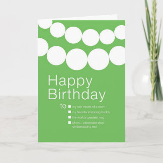 Cartão de Aniversário Engraçado para a mãe