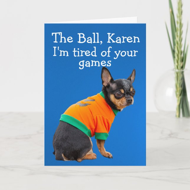 Cartão de aniversário engraçado para cães Chihuahu (Frente)