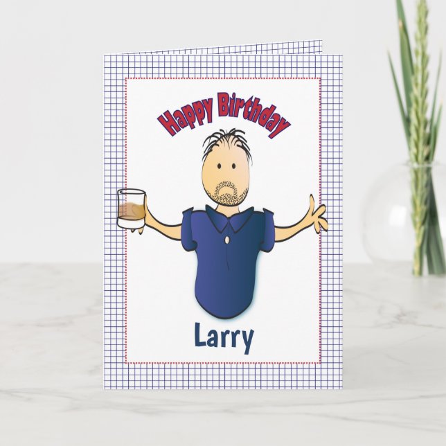 Cartão de aniversário engraçado para ele com bebid (Frente)